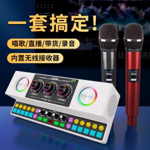 Y1直播唱歌声卡音响一体机麦克风K歌智能无线蓝牙音箱