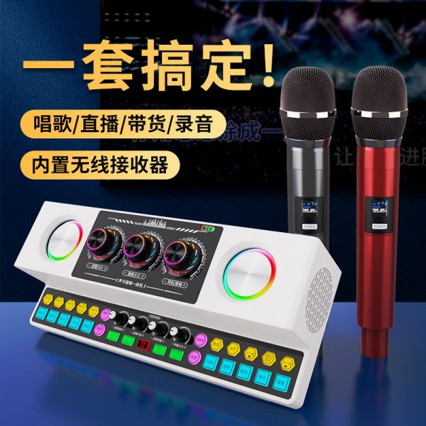 Y1直播唱歌声卡音响一体机麦克风K歌智能无线蓝牙音箱